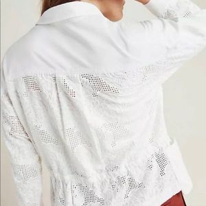 Anthropologie Lace Bomber Jacket